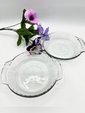 2 Anchor Hockng Individual 6” Glass Fluted Pie Plates.